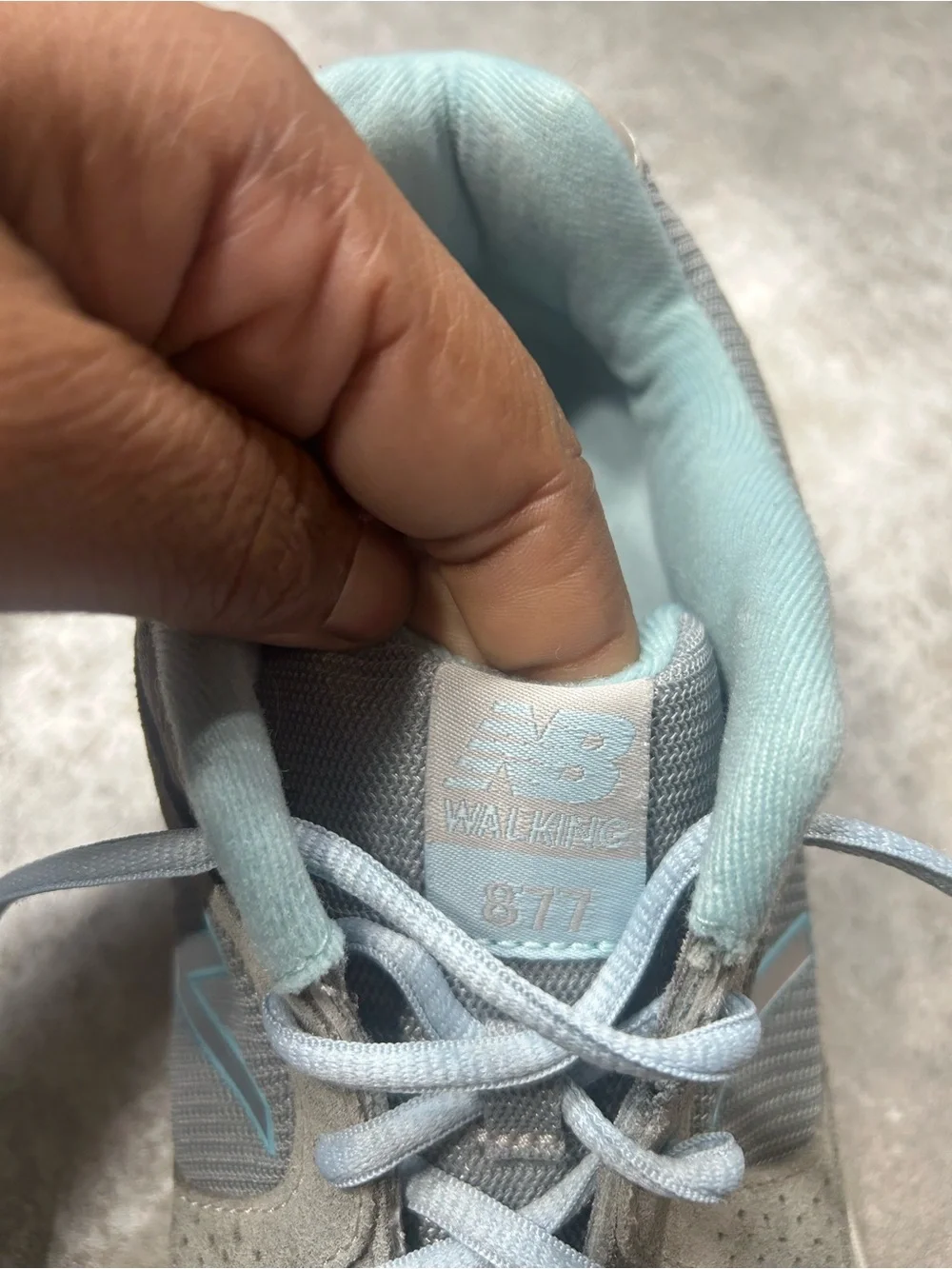 New Balance 877 V1 Women's Size 11 Grey & Light Blue Walking Sneakers Shoes